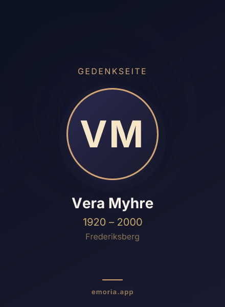 Gedenkportrait von Vera Myhre