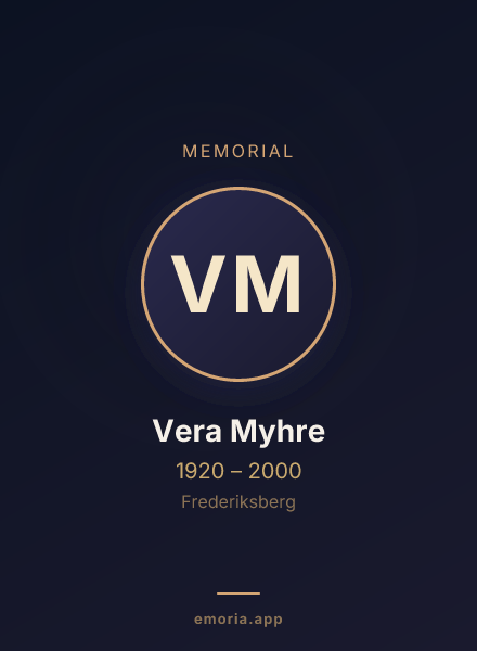 Memorial portrait of Vera Myhre
