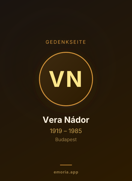 Gedenkportrait von Vera Nádor