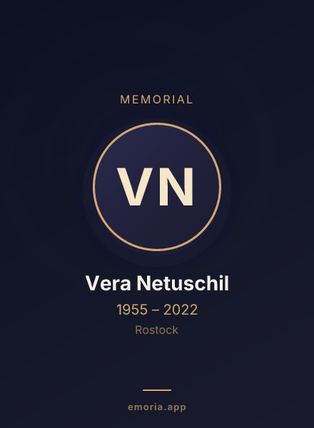 Memorial portrait of Vera Netuschil