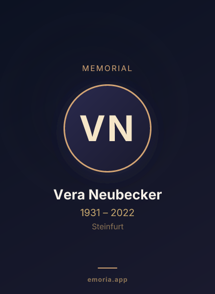 Memorial portrait of Vera Neubecker