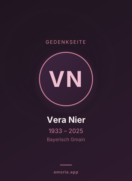 Gedenkportrait von Vera Nier