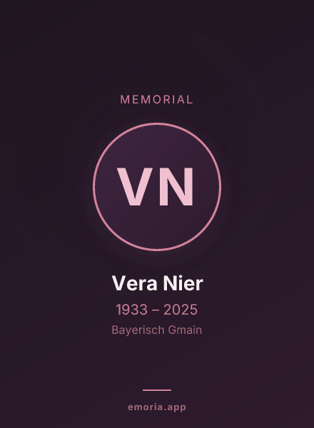 Memorial portrait of Vera Nier