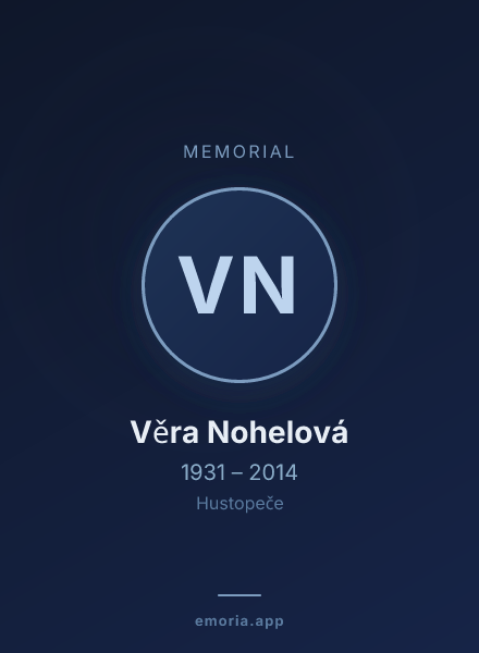Memorial portrait of Věra Nohelová