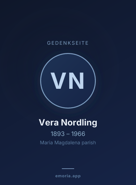 Gedenkportrait von Vera Nordling