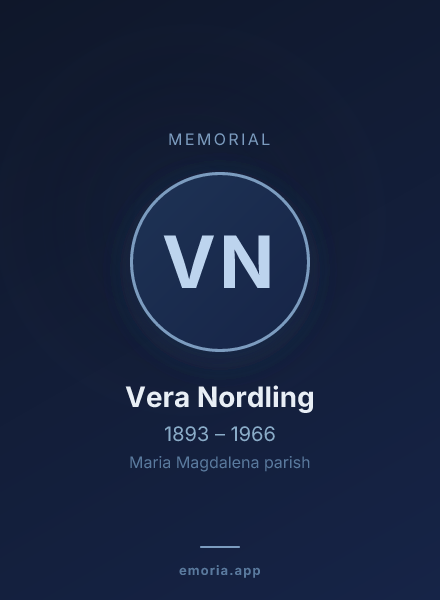 Memorial portrait of Vera Nordling