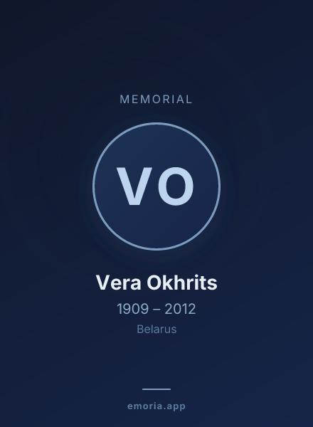 Memorial portrait of Vera Okhrits