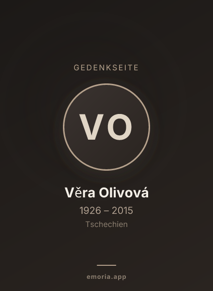 Gedenkportrait von Věra Olivová