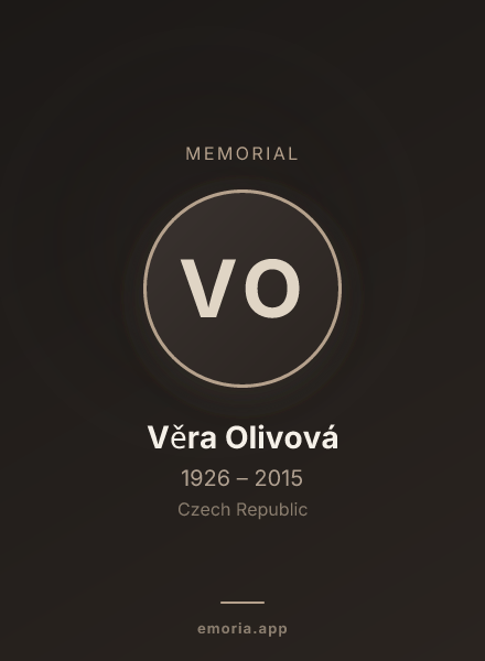 Memorial portrait of Věra Olivová