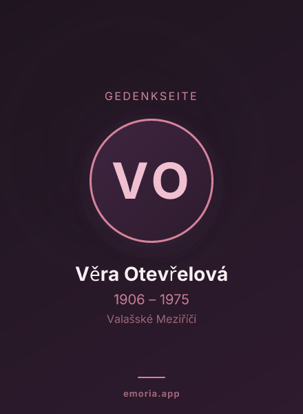 Gedenkportrait von Věra Otevřelová