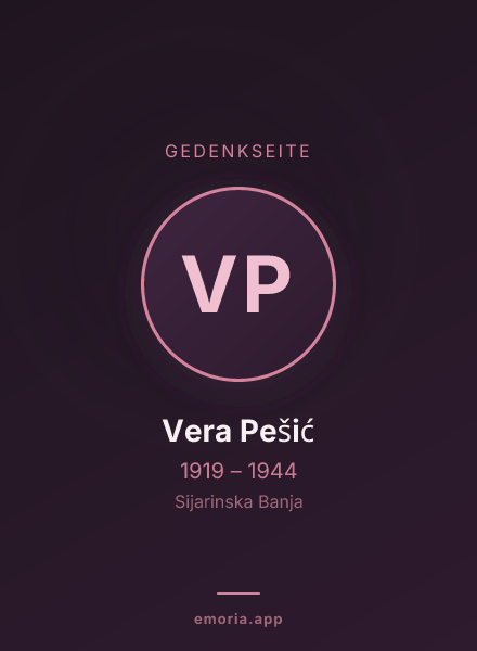 Gedenkportrait von Vera Pešić