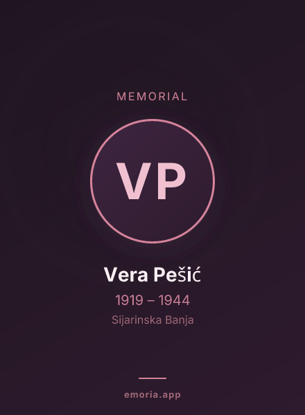Memorial portrait of Vera Pešić