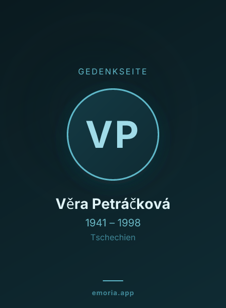 Gedenkportrait von Věra Petráčková