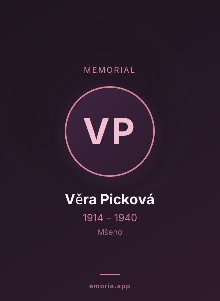 Memorial portrait of Věra Picková