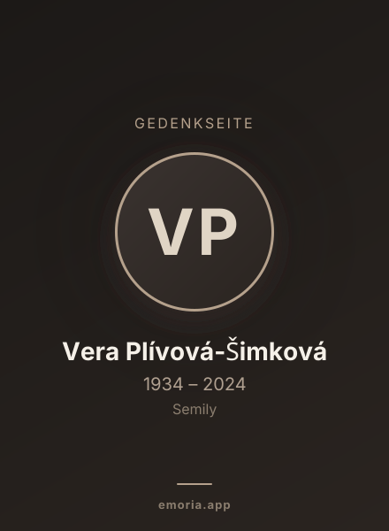 Gedenkportrait von Vera Plívová-Šimková