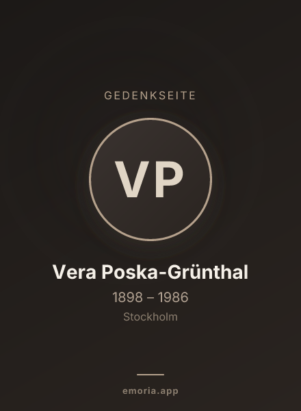Gedenkportrait von Vera Poska-Grünthal