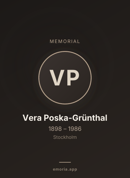Memorial portrait of Vera Poska-Grünthal