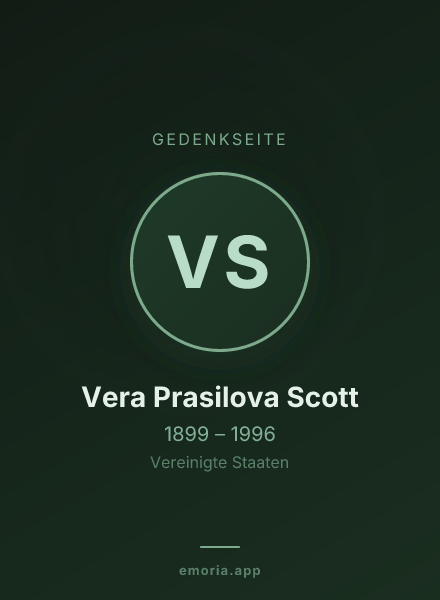 Gedenkportrait von Vera Prasilova Scott