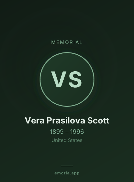 Memorial portrait of Vera Prasilova Scott