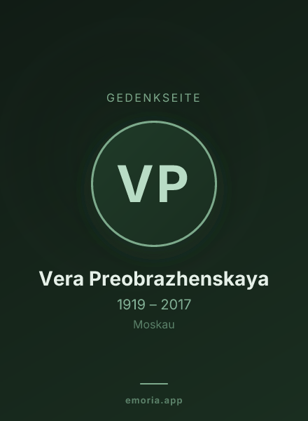 Gedenkportrait von Vera Preobrazhenskaya