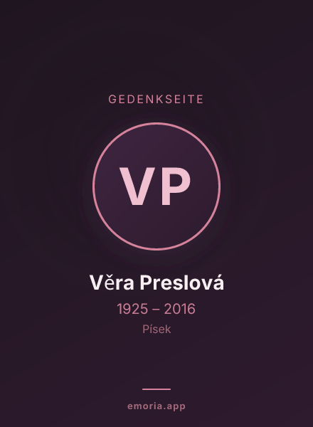 Gedenkportrait von Věra Preslová