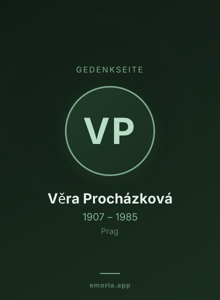 Gedenkportrait von Věra Procházková