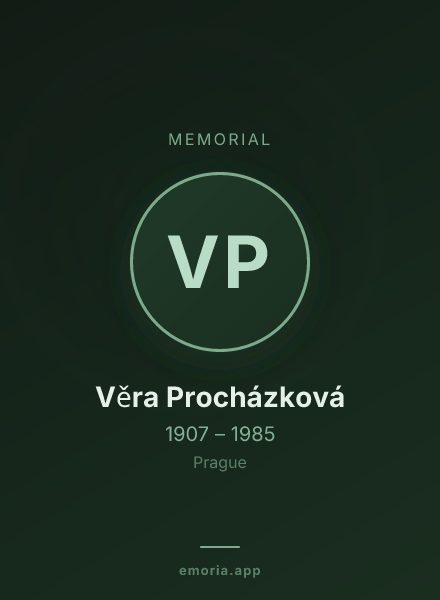 Memorial portrait of Věra Procházková