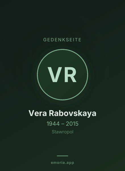 Gedenkportrait von Vera Rabovskaya