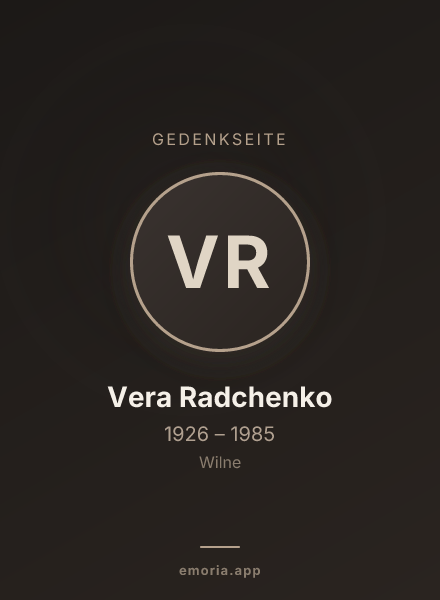 Gedenkportrait von Vera Radchenko