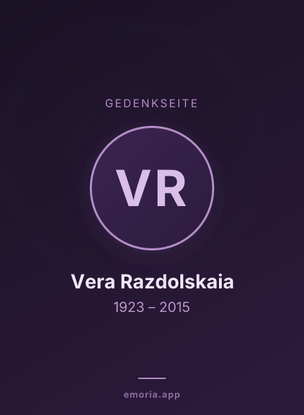 Gedenkportrait von Vera Razdolskaia