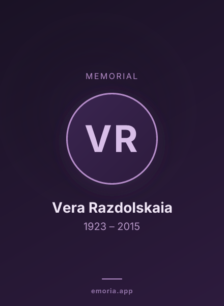 Memorial portrait of Vera Razdolskaia