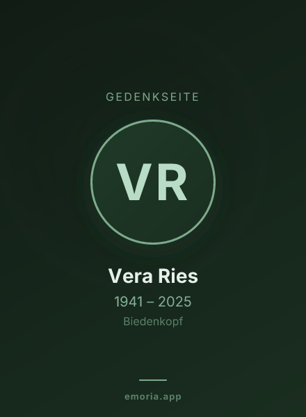 Gedenkportrait von Vera Ries