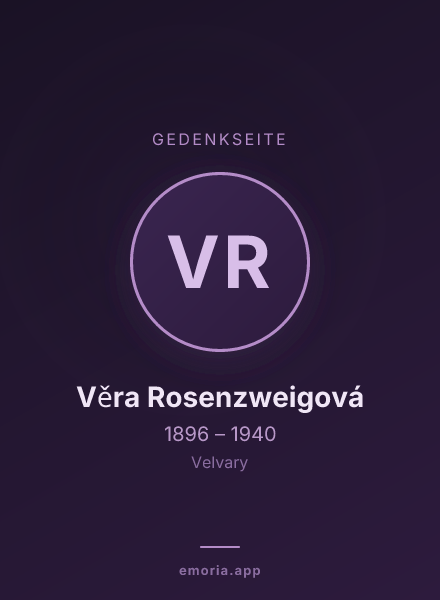 Gedenkportrait von Věra Rosenzweigová