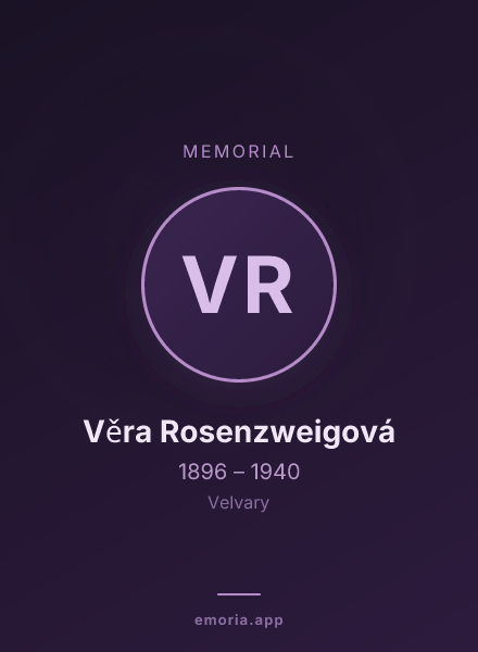 Memorial portrait of Věra Rosenzweigová