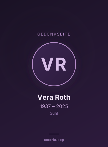 Gedenkportrait von Vera Roth