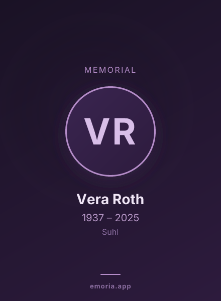 Memorial portrait of Vera Roth