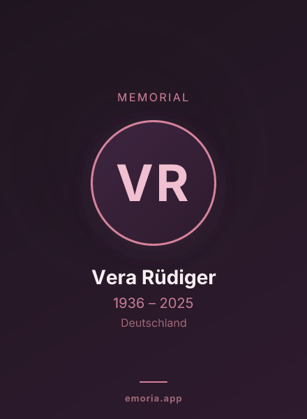 Memorial portrait of Vera Rüdiger