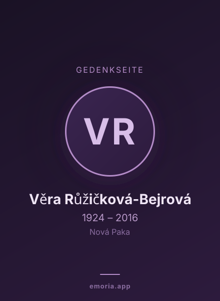 Gedenkportrait von Věra Růžičková-Bejrová