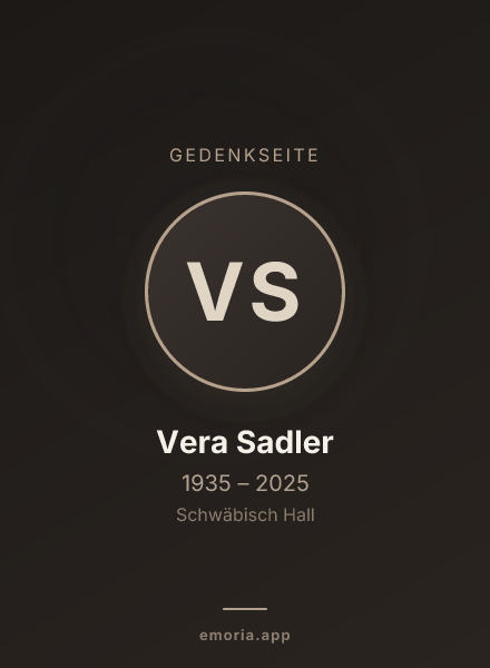 Gedenkportrait von Vera Sadler