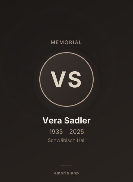Memorial portrait of Vera Sadler