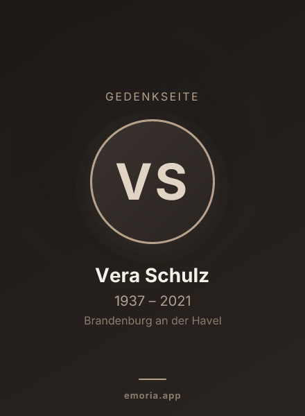 Gedenkportrait von Vera Schulz