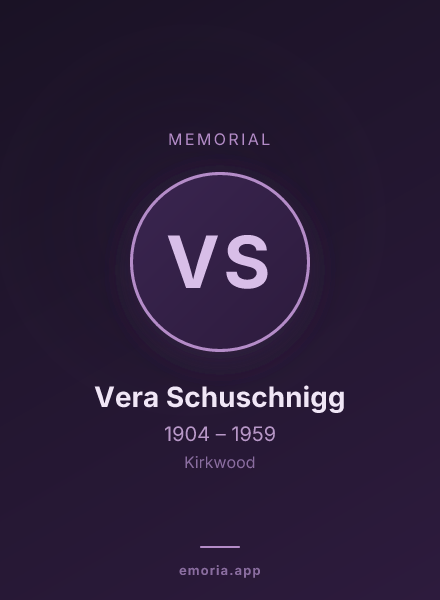 Memorial portrait of Vera Schuschnigg