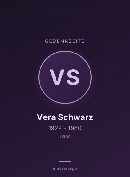 Gedenkportrait von Vera Schwarz