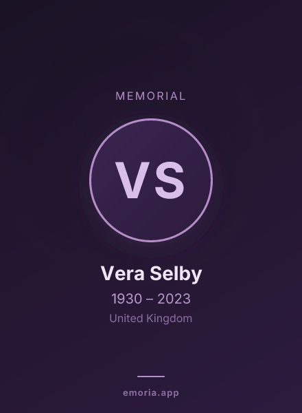 Memorial portrait of Vera Selby