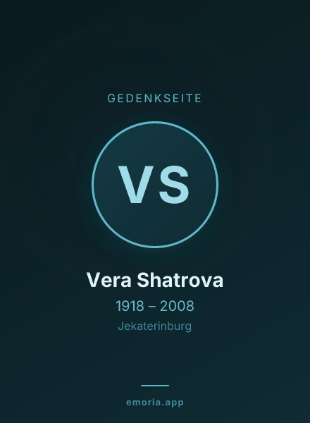 Gedenkportrait von Vera Shatrova