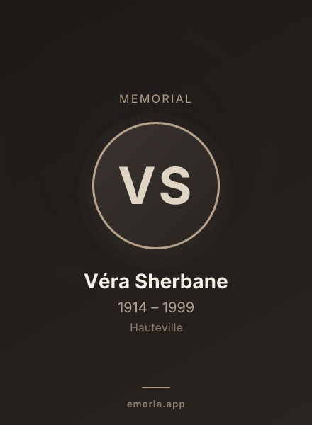 Memorial portrait of Véra Sherbane