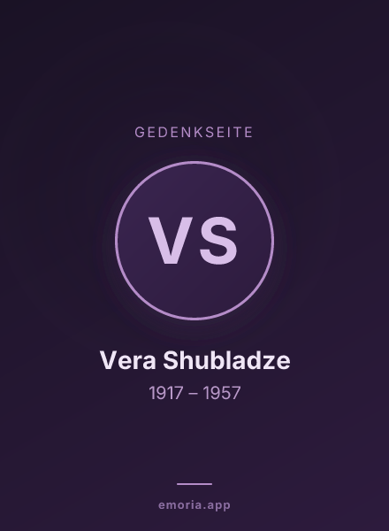 Gedenkportrait von Vera Shubladze