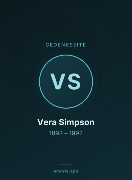 Gedenkportrait von Vera Simpson
