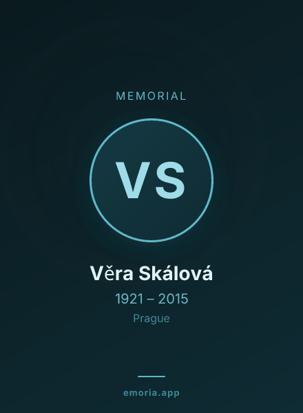 Memorial portrait of Věra Skálová