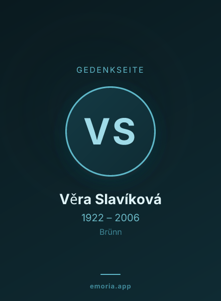 Gedenkportrait von Věra Slavíková